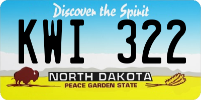 ND license plate KWI322