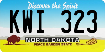 ND license plate KWI323