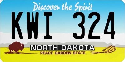 ND license plate KWI324