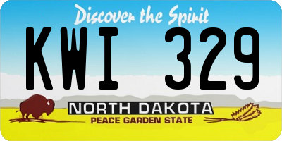ND license plate KWI329