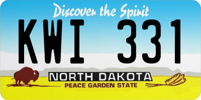 ND license plate KWI331