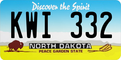 ND license plate KWI332