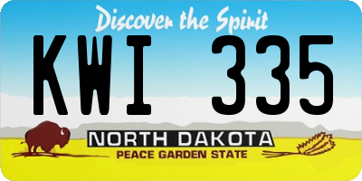 ND license plate KWI335