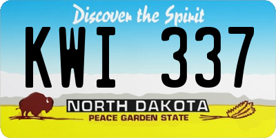 ND license plate KWI337