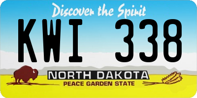 ND license plate KWI338