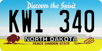 ND license plate KWI340