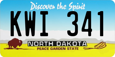ND license plate KWI341