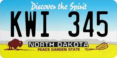 ND license plate KWI345