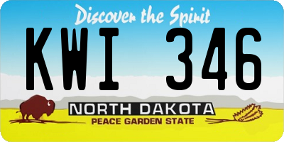 ND license plate KWI346