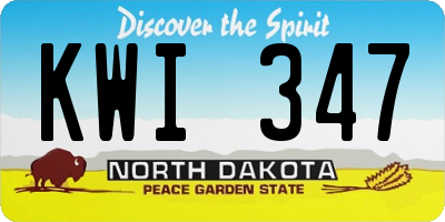 ND license plate KWI347