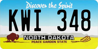 ND license plate KWI348