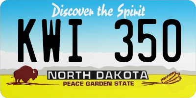 ND license plate KWI350