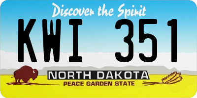 ND license plate KWI351