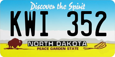 ND license plate KWI352