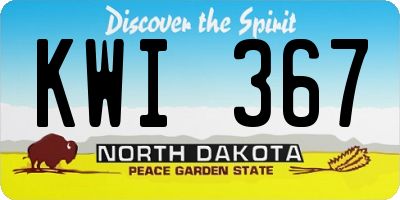 ND license plate KWI367