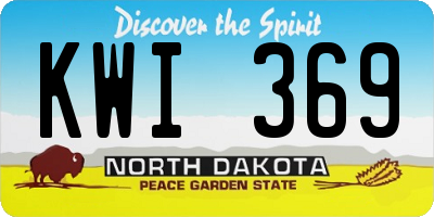 ND license plate KWI369