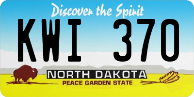 ND license plate KWI370
