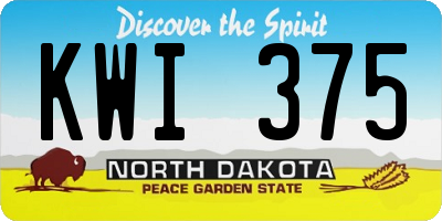 ND license plate KWI375