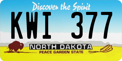 ND license plate KWI377