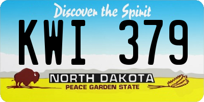 ND license plate KWI379