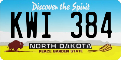 ND license plate KWI384
