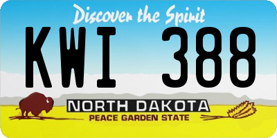 ND license plate KWI388