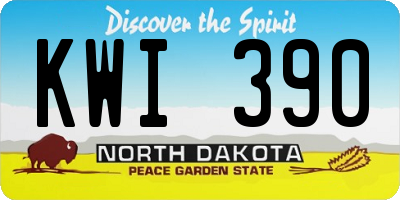 ND license plate KWI390