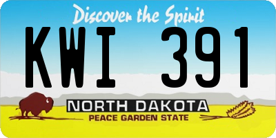 ND license plate KWI391