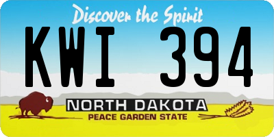 ND license plate KWI394