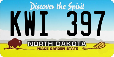 ND license plate KWI397