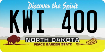 ND license plate KWI400