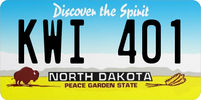 ND license plate KWI401