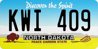 ND license plate KWI409