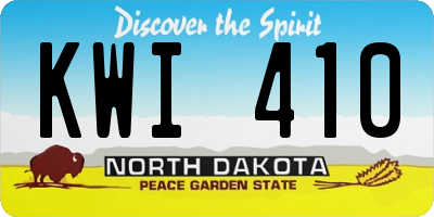 ND license plate KWI410