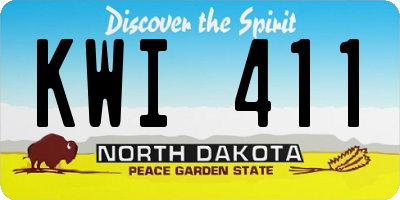 ND license plate KWI411
