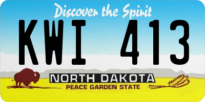 ND license plate KWI413