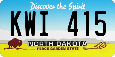 ND license plate KWI415
