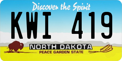 ND license plate KWI419
