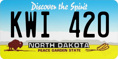 ND license plate KWI420