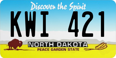 ND license plate KWI421