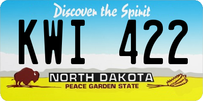 ND license plate KWI422