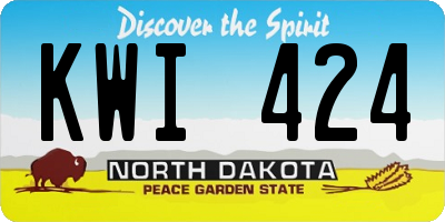 ND license plate KWI424