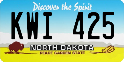 ND license plate KWI425