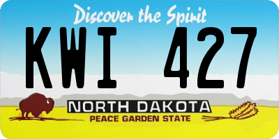 ND license plate KWI427