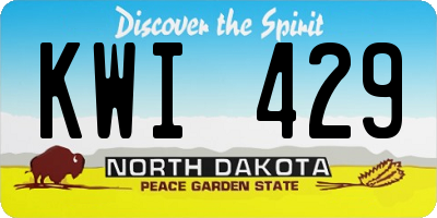 ND license plate KWI429