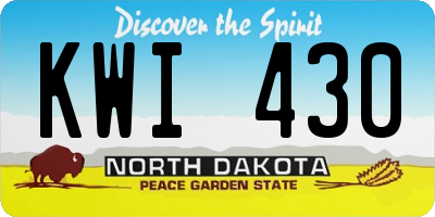 ND license plate KWI430