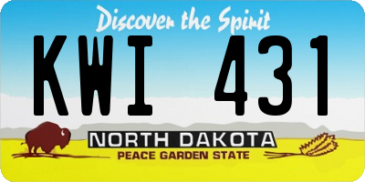 ND license plate KWI431
