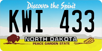 ND license plate KWI433