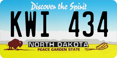 ND license plate KWI434