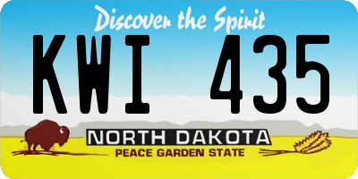 ND license plate KWI435